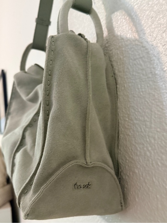 the Sak Suede Shoulder Bag in Sage Green with Adjustable Strap main image 13